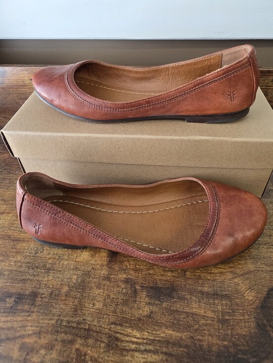 Frye Shoes - FRYE Women's Carson Ballet Flats Dark Brown Leather